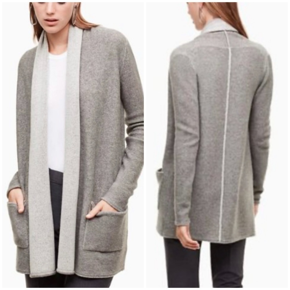 Babaton Gray Open-Front Cardigan Sweater XS